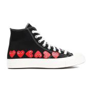 Multi Heart Hi Top Sneakers Comme des Garçons Play , Black , Dames