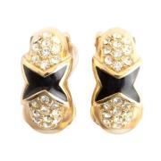 Pre-owned Metal earrings Dior Vintage , Yellow , Dames