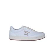 Witte Dubbele Stof Sneakers Acbc , White , Dames