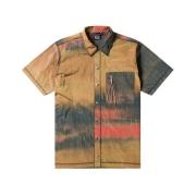 Space-Dye Unisex Shirt met Vintage Stiksels Aries , Multicolor , Heren