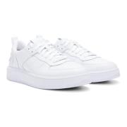 Lage Sneakers met Veters en Logo Hugo Boss , White , Heren