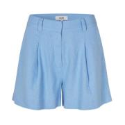 Blauwe Linnen Bermuda Shorts Cristiana mbyM , Blue , Dames