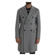 Grijze Cashmere Trenchcoat Jas Dolce & Gabbana , Gray , Heren