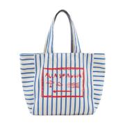 Blauwe Gestreepte Tote Tas Closed , Multicolor , Dames