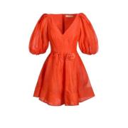 Tomatenrood Kort Zomer Mode Jurk Zimmermann , Orange , Dames