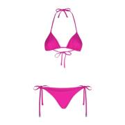 Lycra Driehoek Bikini The Attico , Pink , Dames
