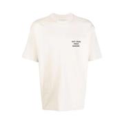 Slogan T-shirt Roomwit 100% Katoen Drole de Monsieur , Beige , Heren