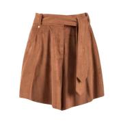 Eco-Suede Shorts - Dynamische Stijl Nenette , Brown , Dames