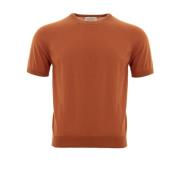 Bruine Half Mouw Shirt Gran Sasso , Brown , Heren
