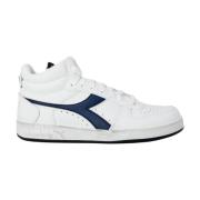 Blauwe Leren Sneakers Herfst/Winter Print Rubber Diadora , White , Her...