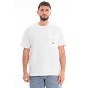Zak Textuur T-shirt Calvin Klein Jeans , White , Heren