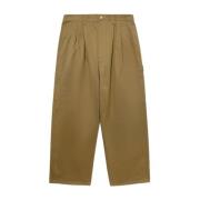 Beige Katoenen Broek met Plooien Carhartt Wip , Beige , Heren