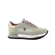 Beige/Lila Sneakers U.s. Polo Assn. , Multicolor , Dames