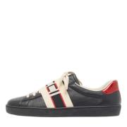 Pre-owned Leather sneakers Gucci Vintage , Black , Heren