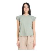 Groene T-shirt met kant Lily Pad Only , Green , Dames