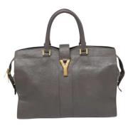 Pre-owned Leather totes Yves Saint Laurent Vintage , Gray , Dames