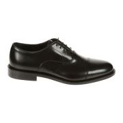 Zwarte leren loafers met puntdecoratie Corvari , Black , Heren