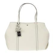 Witte Katoenen Tote Tas Ralph Lauren , White , Dames