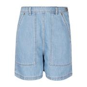 Denim Bermuda shorts met zijzakken Max Mara Weekend , Blue , Dames