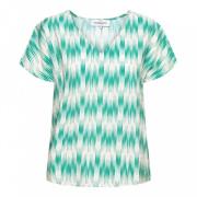 Dancing Lines V-hals Top &Co Woman , Multicolor , Dames