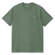 Script Borduurwerk T-Shirt Park Wit Carhartt Wip , Green , Heren