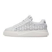 Leather sneakers Herika Perforated Voile Blanche , White , Dames