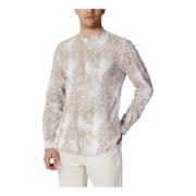 Beige Print Mandarin Kraag Shirt Antony Morato , Multicolor , Heren