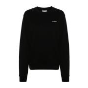 Zwart Bloemenprint Crewneck Sweatshirt Off White , Black , Dames