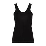 Zwarte Rib Tank Top Lemaire , Black , Dames