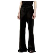 Satin Bias Flare Broek Song for the Mute , Black , Dames