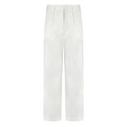 Witte katoenen popeline broek Woolrich , White , Dames