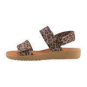 Leopard Print Sandal Nature Footwear , Brown , Dames