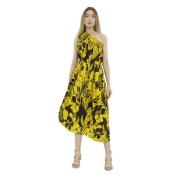 Asymmetrische Bedrukte Midi Jurk N21 , Multicolor , Dames