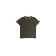 Khaki Groen Katoenen T-shirt Moncler , Green , Heren