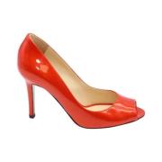 Pre-owned Leather heels Sergio Rossi Pre-owned , Orange , Dames