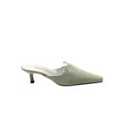 Pre-owned Leather mules Manolo Blahnik Pre-owned , Gray , Dames
