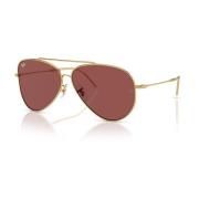 Reverse Aviator Zonnebril Paarse Lens Ray-Ban , Yellow , Unisex