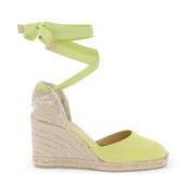 Handgemaakte sleehak espadrilles met lintbinding Castañer , Yellow , D...