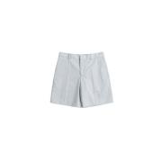 Hemelsblauwe Heavycot Katoenen Shorts Off White , Blue , Dames