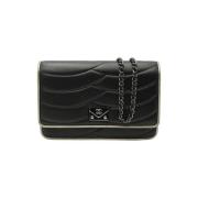 Pre-owned Leather chanel-bags Chanel Vintage , Black , Dames