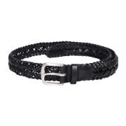 Zwart Geweven Leren Riem Orciani , Black , Heren