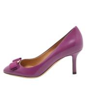 Pre-owned Leather heels Salvatore Ferragamo Pre-owned , Purple , Dames