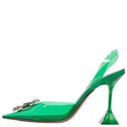 Pre-owned Fabric heels Amina Muaddi Pre-owned , Green , Dames