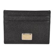 Zwarte Leren Kaarthouder Dolce & Gabbana , Black , Dames