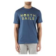 Katoenen Logo T-shirt North Sails , Blue , Heren