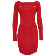 Pre-owned Knit dresses Balmain Pre-owned , Red , Dames
