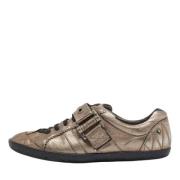Pre-owned Leather sneakers Dior Vintage , Gray , Dames