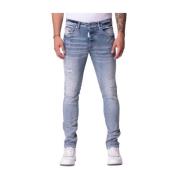 Navy White Distressed Jeans My Brand , Blue , Heren
