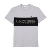 Mannen Katoenen Grijze T-shirt Lacoste , Gray , Heren