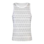 Dames tanktop met ronde hals en glasapplicaties Patrizia Pepe , Multic...